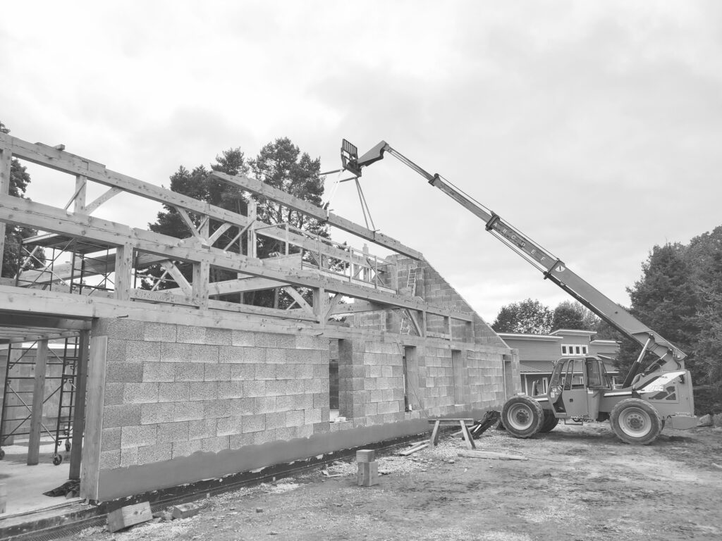 Raising a timber frame